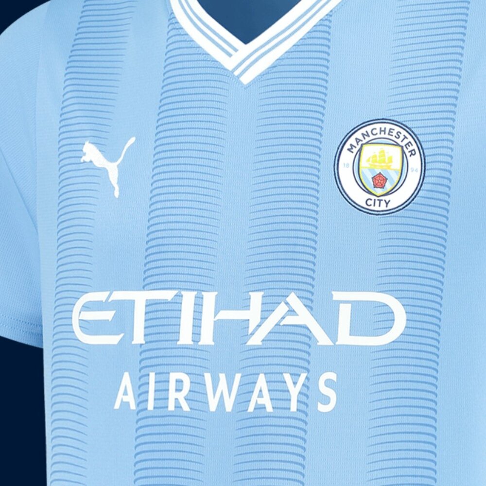 Manchester City Soccer Jersey 2023-24, US Mens M - Authentic